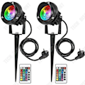 Pikkukuva 1 / 4: TD® 2 Pakkaus 10W RGB maapistorasia valo IP65 ulkotiloihin kestävä maisemavalaisin LED-puoti kestävä puutarhavalaisin