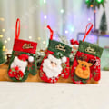 Miniatyrbillede 4 af 4: TD® Juledekoration små julestrømper non-woven juletræ hængende slikpose pakke med 4