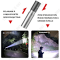 Miniatyrbillede 3 af 4: TD Mini LED genopladeligt lommelygte med 3 lysindstillinger og zoomfunktion til børn, gave til camping, vandreture, nødsituationer og strømafbrydelse