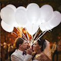 Miniatyrbillede 3 af 3: 50 stk. LED-lysende balloner TD® perfekte til fødselsdagsfest, bryllup, forskellige festdekorationer. Send pumpen. Vit