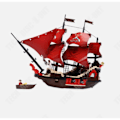 Miniatyrbillede 3 af 4: TD® Byggelegetøj til voksne, piratskibsmodel