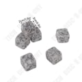 Miniatyrbillede 1 af 3: TD® 6 Faux Glaçons i Grå, Sort og Hvid Granit til Whisky Is i Kubusform Alternativ Genanvendelig Bevaring
