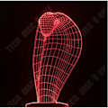 Miniatyrbillede 3 af 4: TD® 3D Lampe Illusion Optisk Led Natlampe 3D Cobra Lampe 7 Farver Led Natlamper Til Børn Touch Led Usb Bord Lampe