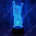 Miniatyrbillede 2 af 4: TD® Tactil dekorativ bordlampe 7 farver optisk illusion - model krop - lavt forbrug USB-kabel 3 AAA-batterier
