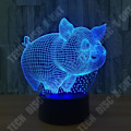 Pikkukuva 1 / 4: TD® Belle Cochon 7 Väri 3D Visual Led Led Yövalot Lapsille Kosketus USB Vauvansänky Nukkuminen Yövalo 3D Valo Lamppu
