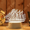 Miniatyrbillede 3 af 3: TD® Taktile dekorativ optisk lampe - bådmodel - USB lyskilde lampeknap strøm
