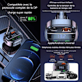 Miniatyrbillede 3 af 4: TD® FM transmitter bil Bluetooth handsfree adapter jack trådløs oplader radio LED skærm USB port original sort
