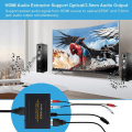 Miniatyrbillede 2 af 2: TD® HDMI audio extractor konverter SPDIF + RCA L - R TV DVD Sort - Video- og lydtilbehør - kabel og HDMI-stik