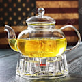 Miniatyrbillede 2 af 4: TD® Teekande Kaffekande på 600 ml i varmebestandigt glas Transparent med låg og infuser filter-gave-te infusioner