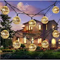 Miniatyrbild 2 av 4: TD® Solar Lights 10LED marockansk julboll dekorationsljus utomhus vattentät LED järn Silver Ball String Light