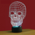 Miniatyrbillede 4 af 4: TD® Lampe Bulbing Dødningshoved 3D Natlampe Dekorativ i form af et kranium visuelt hologram berøringsknap