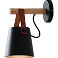 Miniatyrbillede 1 af 4: LED væglampe i træ, sengelampe, moderne natlampe, nordisk dekoration til hjemmet (sort) - 249955 sort