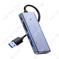 Miniatyrbillede 1 af 4: TD® Hub USB3.0 ultraslank datakoppler med 6 porte og 30CM forlængerkabel, der passer til bærbare computere og USB-nøgler.