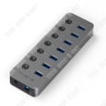 Miniatyrbillede 1 af 4: TD® Hub USB3.0 7 porte med høj hastighed og hurtig opladning Datahub med 1M forlængerledning til bærbare computere m.m.
