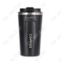 Miniatyrbild 1 av 4: TD® isolerad kaffemugg 380 ml svart återanvändbar 304 rostfritt stål isolerad kopp med lock Varm och kall kaffekopp