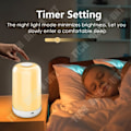 Miniatyrbillede 4 af 4: TD Natlampe 3600mAh 110V opladning natbordslampe soveværelse stemningslampe indendørs højttaler bluetooth natlampe