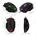 Miniatyrbillede 3 af 4: TD® Gaming Mouse med kabel til kontor DPI justerbar perfekt greb håndkontrol USB funktion flere taster baggrundsbelysning
