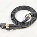 Pikkukuva 2 / 4: TD® RJ45 Litteä Ethernet-kaapeli 1m Musta Cat 8 Korkean Nopeuden Ethernet-verkko-yhteyskaapeli Kategoria 8 Standardikaapeli UTP Suojattu Kaapeli