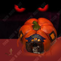 Miniatyrbillede 3 af 4: TD® Lysende Halloween græskar ornament 2 stk. Skelet design lysende Velegnet til Halloween dekoration