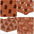 Miniatyrbillede 3 af 4: HTBE® Silikone kageform 24 ens semi-cirkelformet chokoladeform til bagning, gør-det-selv sæbeform