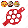 Miniatyrbillede 3 af 4: TD® V Pancake bageform non-stick / 7 kageforme æg køkkenværktøj nemt silikone / tilbehør form blød