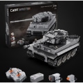 Miniatyrbild 2 av 4: C61071 Tigertank från andra världskriget Elektrisk fjärrkontroll Bilbyggstenar monterade små partiklar Pojke