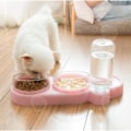 Miniatyrbillede 4 af 4: CONFO 3 i 1 Skål til Lille Kat og Hund Vanddispenser Dobbelt Skål 360° Rotation Blå