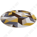 Miniatyrbillede 4 af 4: TD® Magnifique Rundtæppe stue soveværelse stort tæppe enkel dekoration soveværelse stue rum skridsikker geometrisk motiv polyester