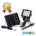 Miniatyrbillede 1 af 4: LCC® Udendørs solcellelampe med 60 LED - HIGH-TECH & VELVÆRE - Sort - 420 lumen - Indbygget batteri Svart