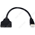 Pikkukuva 2 / 4: HDMI jakaja - TD® - 1 uros 2 naaras - 2 porttia - Musta - Kaapeliadapteri