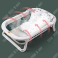 Miniatyrbild 4 av 4: TD® Intelligent barnbadkar Temperaturavkänning Baby Infällbart hopfällbart badkar Sittande Nyfödd hemmabadshink
