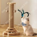 Miniatyrbillede 3 af 4: Klatrestativ til kat i massivt træ Kattens legetøj Kradsen i sisal Kæledyrslegetøj 24*40cm