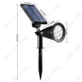 Miniatyrbillede 2 af 4: TD 1 stk Solcelleprojektor 7LED udendørs projektor til landskab, vandtæt nedgravningsprojektor til park, lampe.