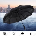 Miniatyrbillede 4 af 4: TD® 10 os automatisk paraply med tre fold, unisex reklameparaply, foldbar forretningsparaply, sort solparaply.