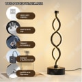 Miniatyrbillede 3 af 4: TD Sort LED Tabellampe USB Genopladelig Trådløs Nattlampe Touch Control Tabellampe til Ambiance