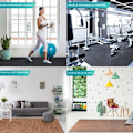 Miniatyrbild 4 av 4: TD® Sport Gym Golvmatta med 12 skumskyddsplattor 61cm x 61cm Svart