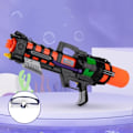 Miniatyrbillede 2 af 4: TD® - Vandpistol i Orange og Sort 56 cm Stor tank 900 ML Lang rækkevidde 8m Strand eller pool til børn og voksne