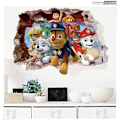 Miniatyrbild 3 av 3: Påskrabatt! Högkvalitativ Patrol 3D Väggdekal Pojke Flicka Rum Paw Patrol Trasig Väggdekal
