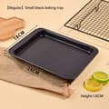 Miniatyrbillede 2 af 5: 24*18cm bageform, non-stick bageform i rustfrit stål, kageform, ovn, roulade, lille kage (sort). 【Regular】 Small black baking tray