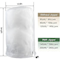 Miniatyrbilde 5 av 5: Varme 2025 Frostsikre poser for planter, gjenbrukbare plantebeskyttelsesposer med snøring, hagefleeceposer vinterhvit White M-80x100cm