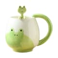 Rolig grodmugg, söt kaffemugg, keramisk grodmugg