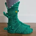 Stickade krokodilsockor, varma tecknade djursockor, golvstrumpor, rullade strumpor, damsockor (grön)