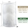 Miniatyrbilde 5 av 5: Varme 2025 Frostsikre poser for planter, gjenbrukbare plantebeskyttelsesposer med snøring, hagefleeceposer vinterhvit White L-120x180cm
