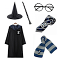 Miniatyrbild 1 av 2: Heta 2025 Harry Potter 6-delars Set Magisk Trollkarl Utklädningskappa Kostym Z t blu blue 125cm (5-6 years)