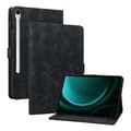 Bästsäljare Präglat Läderfodral Kompatibelt med Samsung Galaxy Tab S9 / S9 FE Black