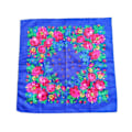 Miniatyrbillede 1 af 5: Hot 2025 Rose Blomsterprint Hovedtørklæde Twill trykt Tørklæde Sjal BLÅ Blue