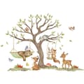 Animal Forest Wall Decals for Kids Room, featuring Deer, Foxes, and Pine Trees.