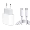 Snabb USB-C laddare - Adapter 20W + Kabel 2m White Vit