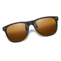 Polarized clip-on travel sunglasses, flip-up model, brown brown