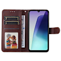 Miniatyrbillede 3 af 5: Hot 2025 Xiaomi Redmi 14C PU Læder Wallet Case - Flere Farver Brown Brun